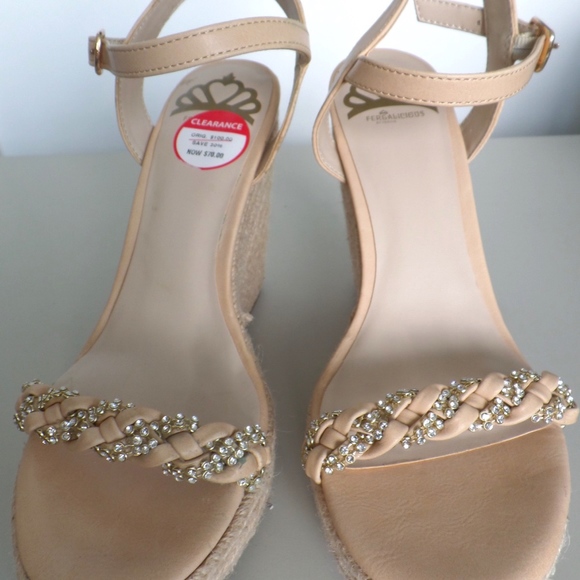Fergalicious Beige Crystal Heels - Picture 3 of 5